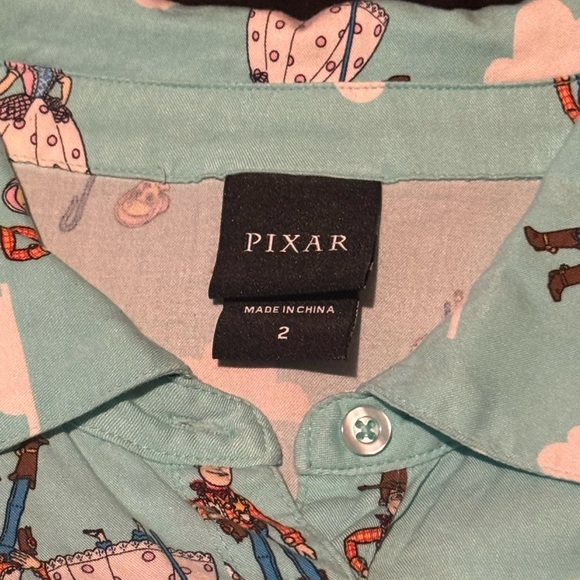 Rare Disney Women's blue Toy Story Button Down Shirt - Picture 2 of 4